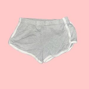 Gray Athletic Shorts with White Trim
